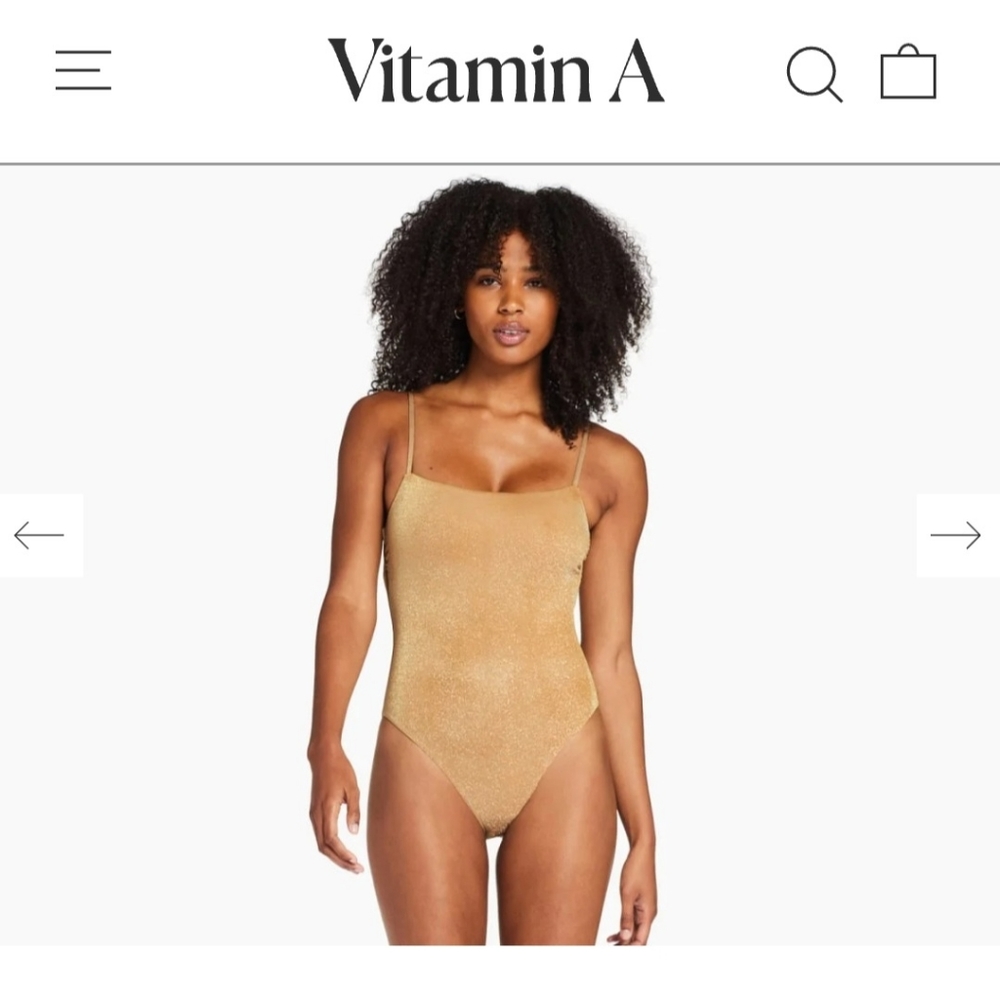 VitaminA Jenna one piece in Golden Glow Metallic Size 8/M no Tag Size worn twice